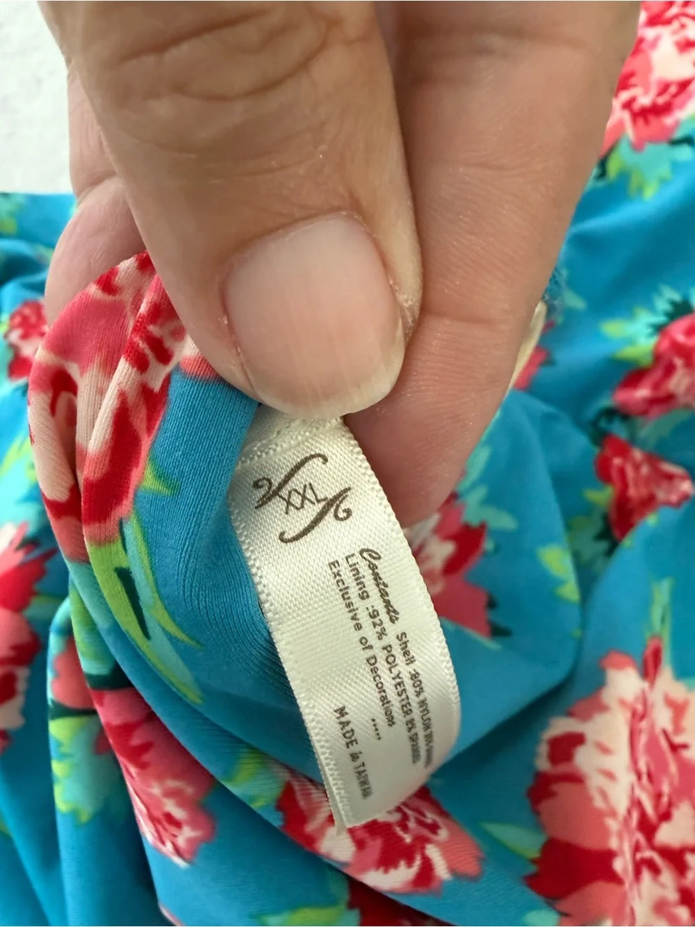 Matilda Jane Chase the Sun Floral Tankini Swim Top Blue Ruffle Tie Halter XXL E3